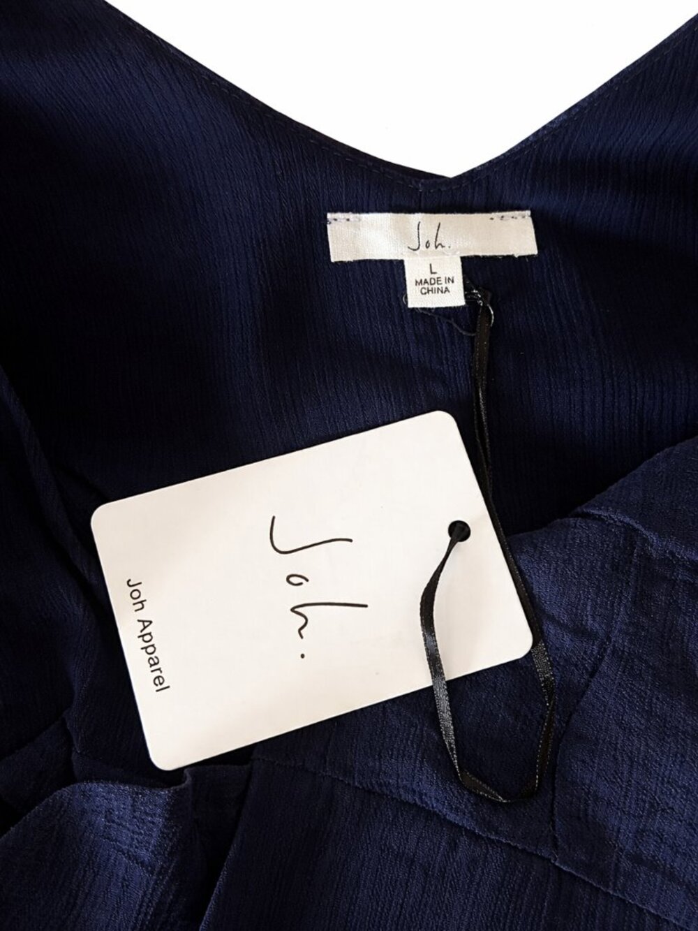 Joh Apparel Navy Blue Wrap Dress Women Sleeveless V-Neck Midi Tie Waist S M L - Picture 7 of 8